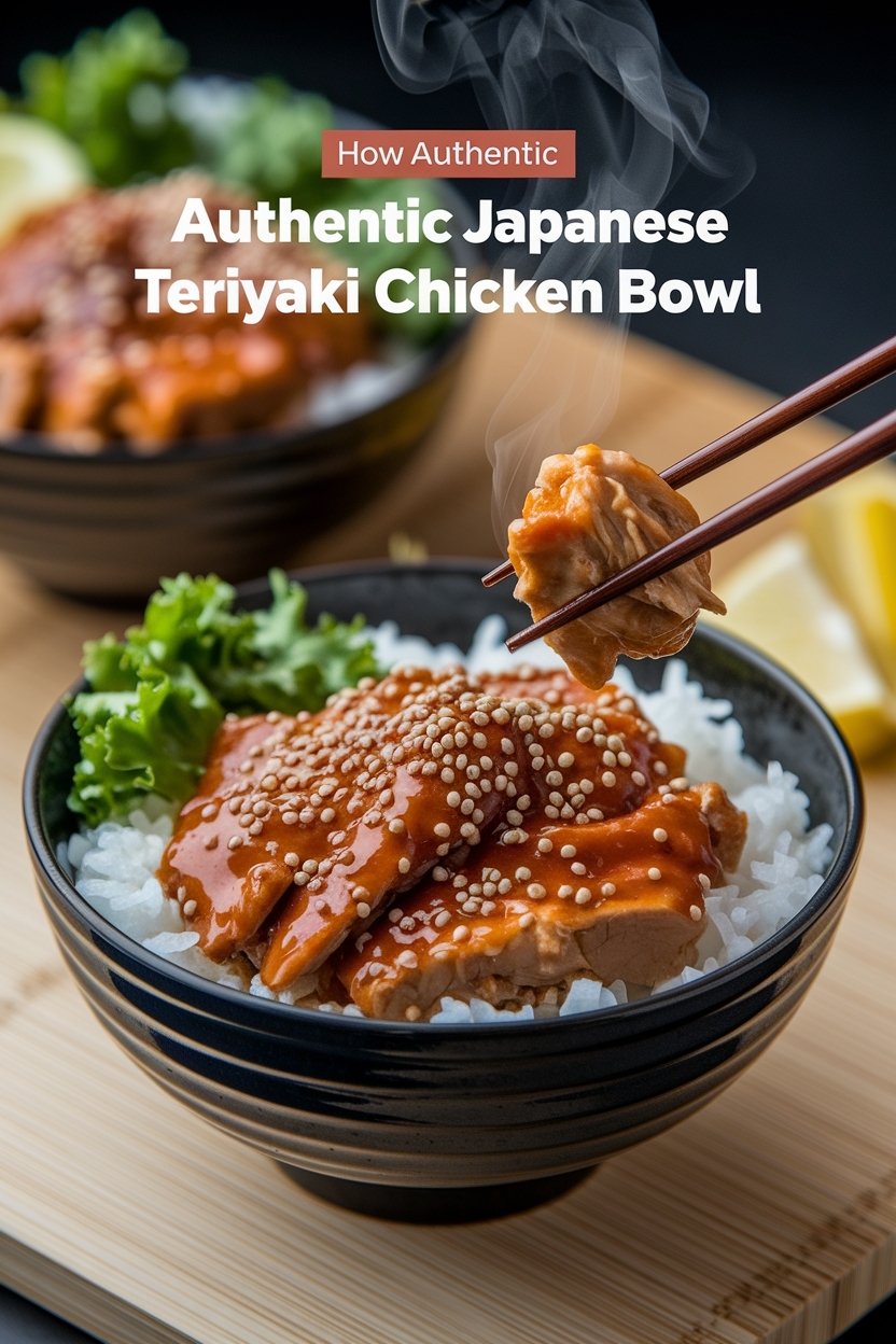 authentic japanese teriyaki chicken bowl