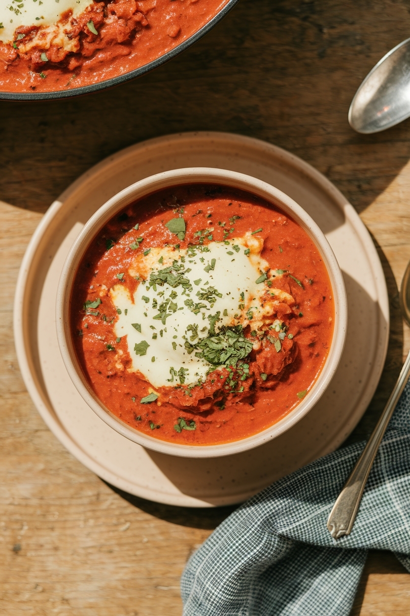 cheesy tomato lasagna soup