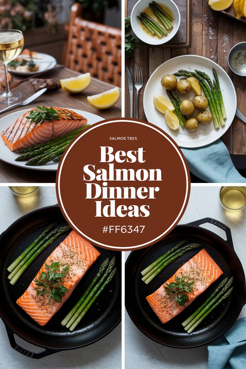 create a 4 picture collage for salmon