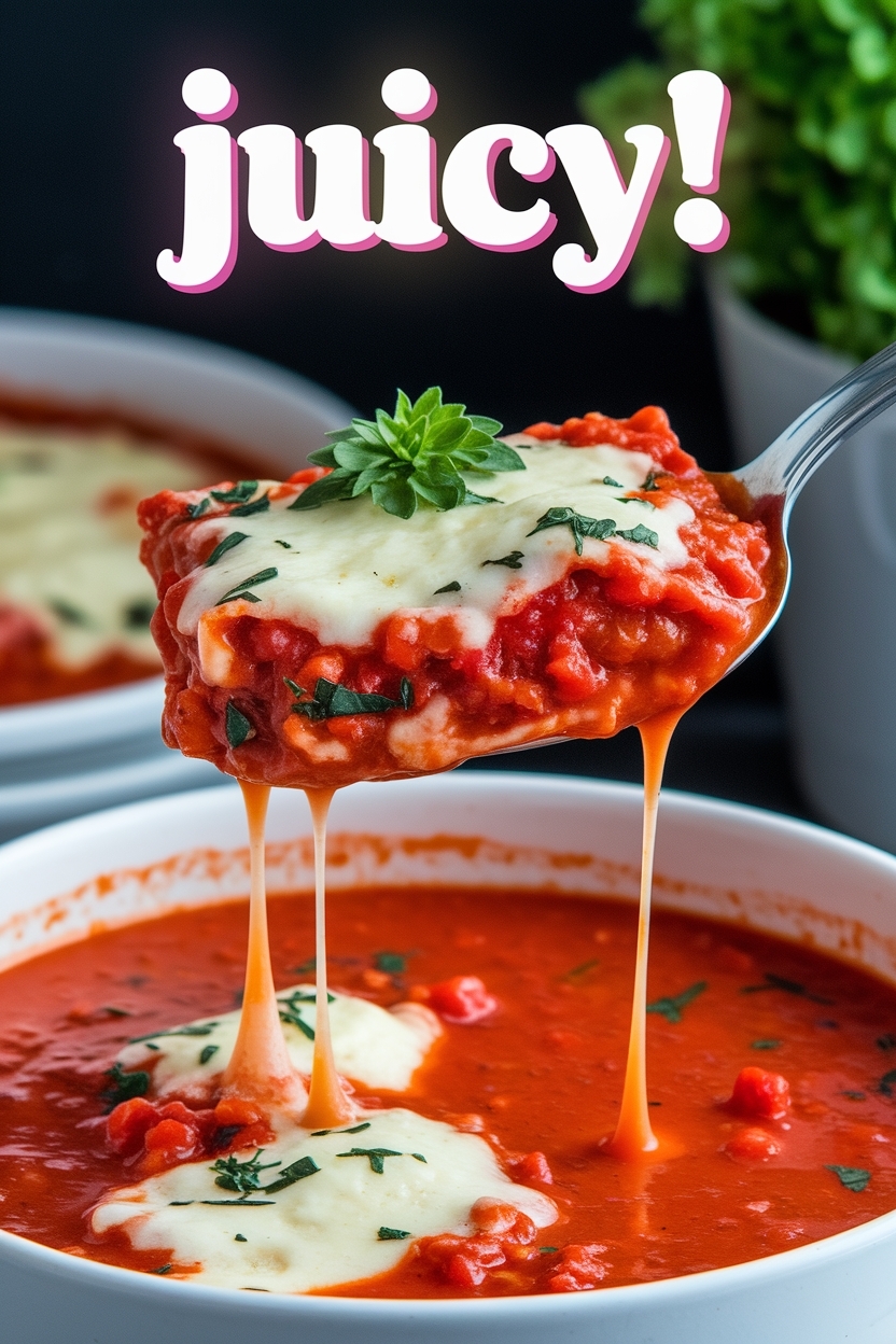 cheesy tomato lasagna soup