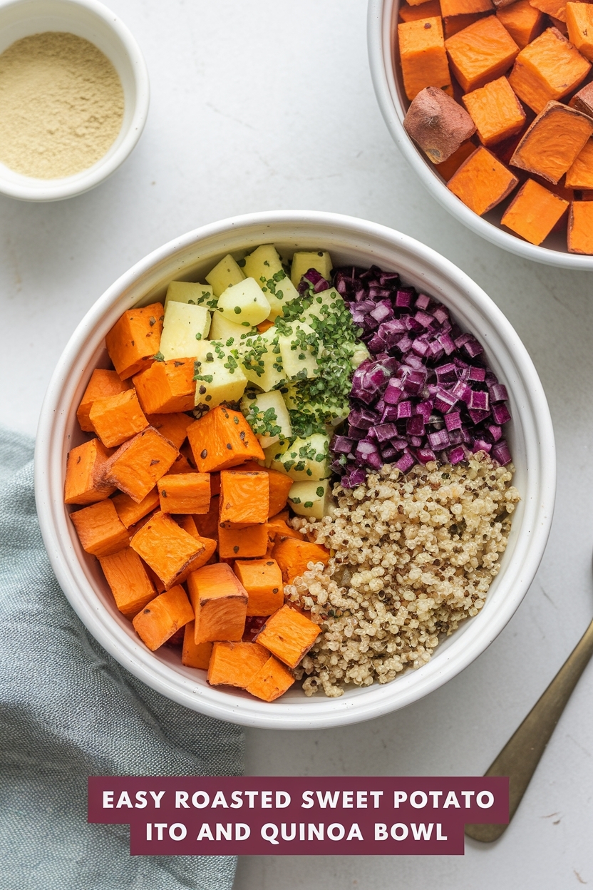 roasted sweet potato and quinoa bowl