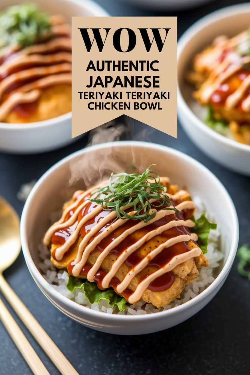 authentic japanese teriyaki chicken bowl