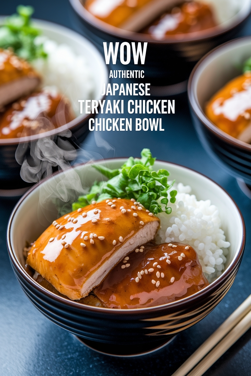 authentic japanese teriyaki chicken bowl