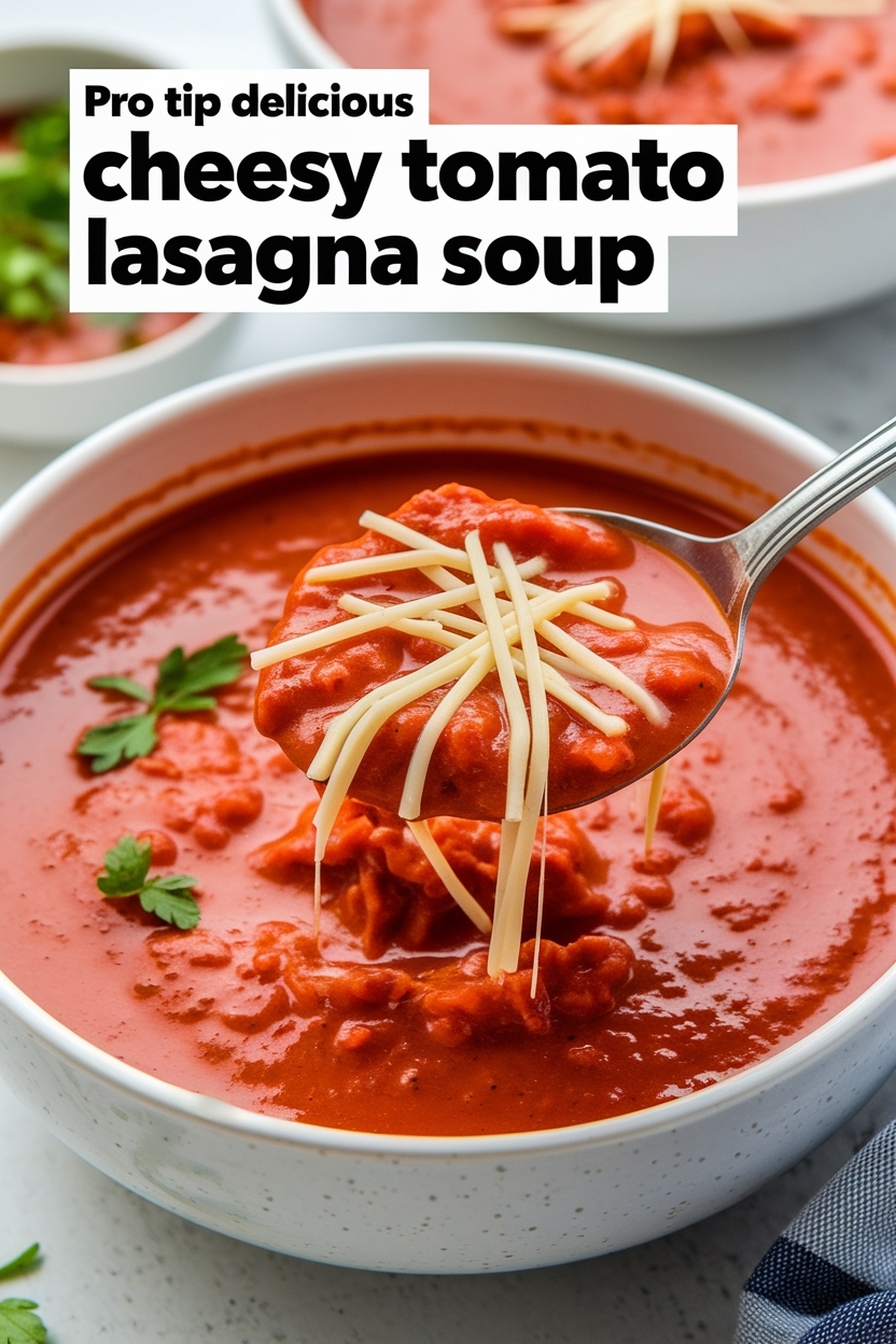 cheesy tomato lasagna soup