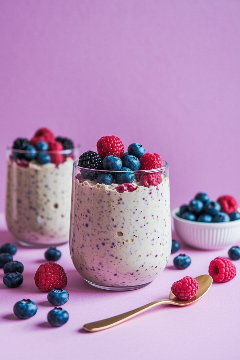 overnight oats with berries