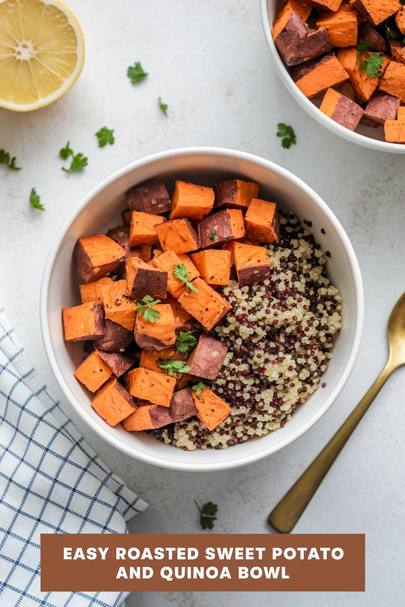 roasted sweet potato and quinoa bowl