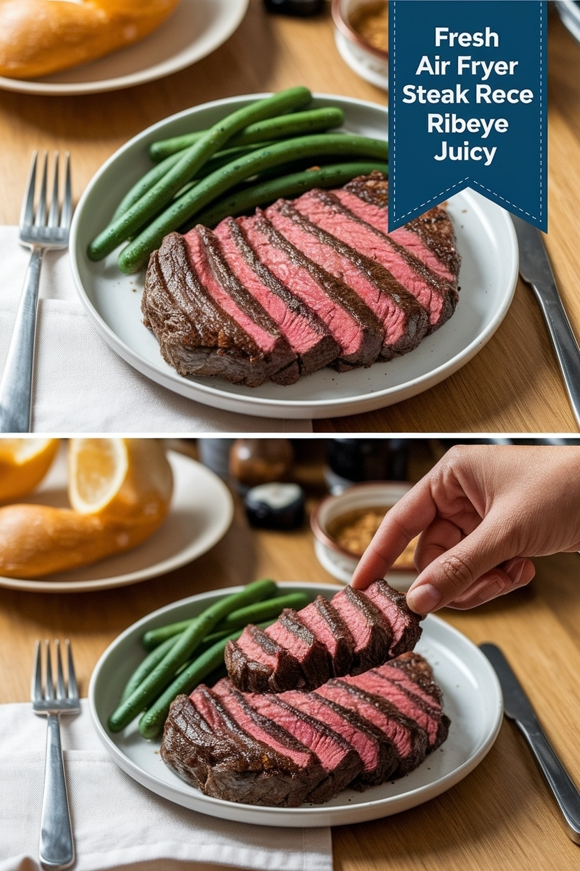 air fryer steak recipe ribeye juicy