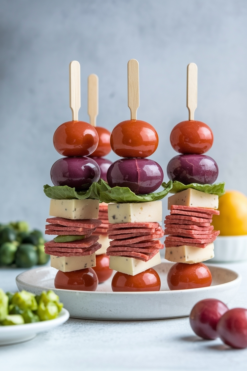 antipasto skewers recipe italian meat cheese