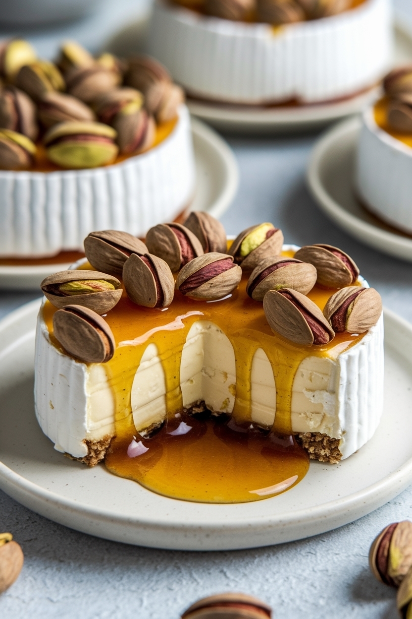 baked brie with hot honey pistachios