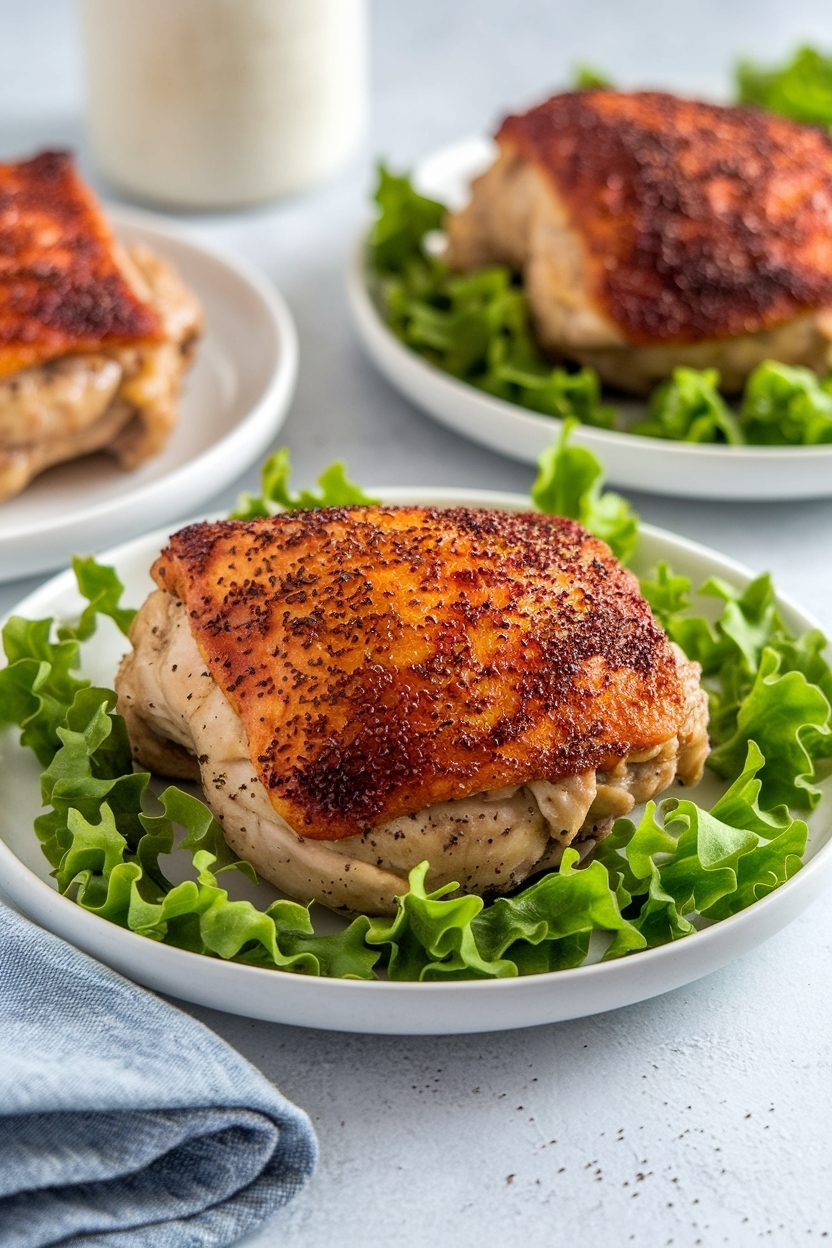 baked chicken thighs recipe crispy skin