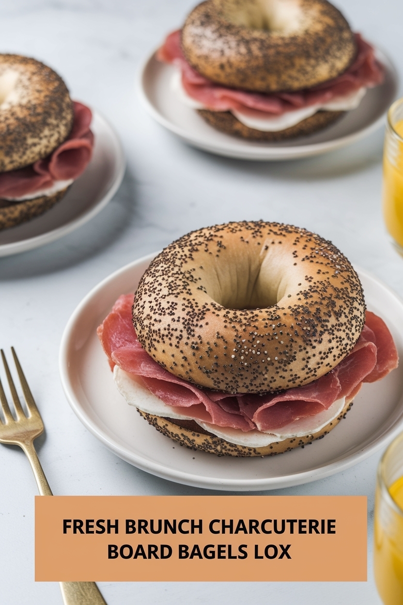 brunch charcuterie board bagels lox
