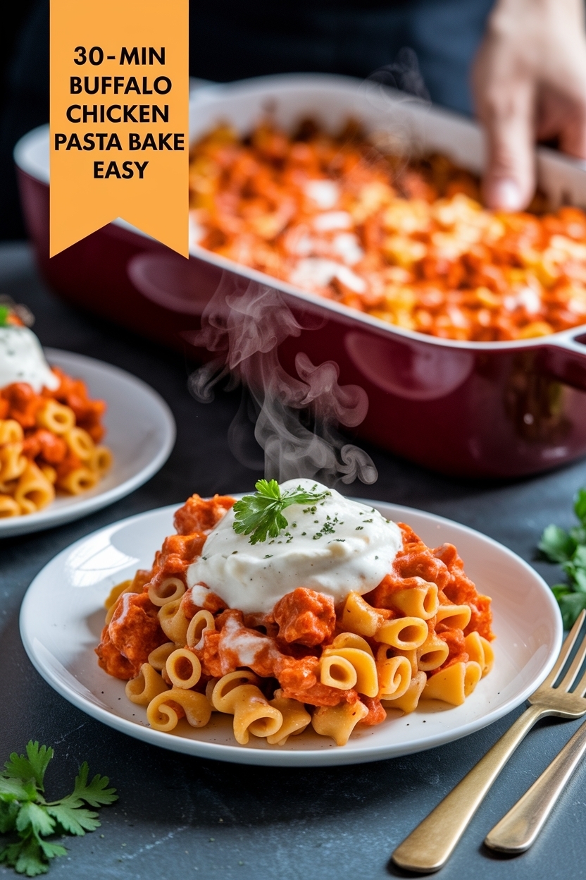 buffalo chicken pasta bake easy