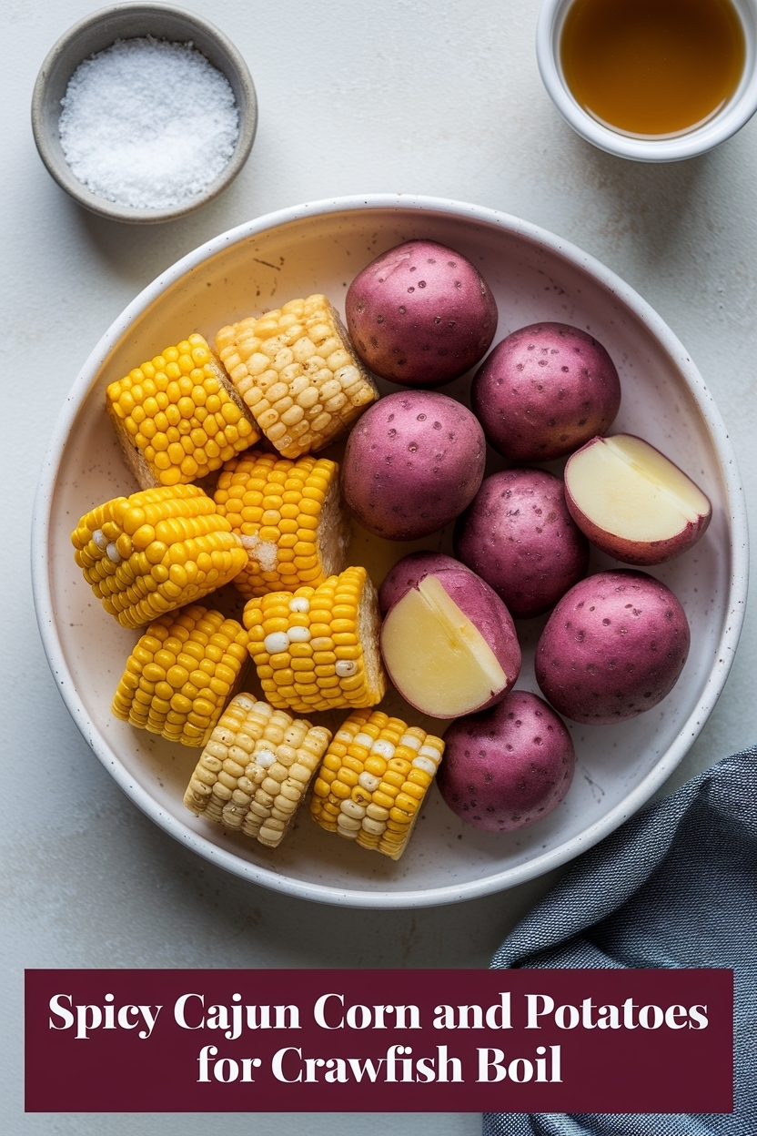 cajun corn and potatoes for crawfish boil