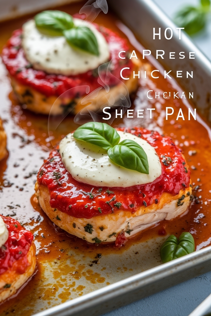caprese chicken sheet pan