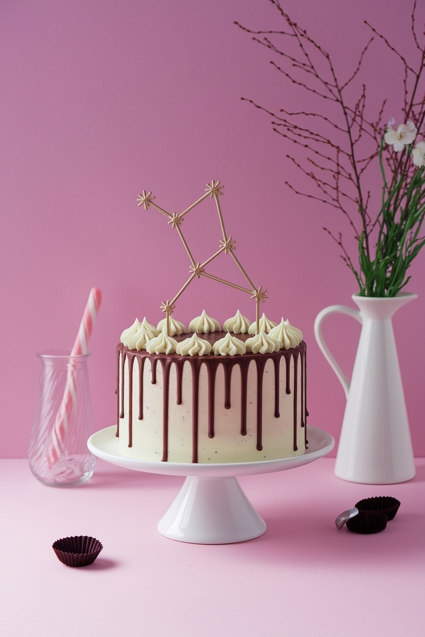 capricorn zodiac chocolate cake constellation topper