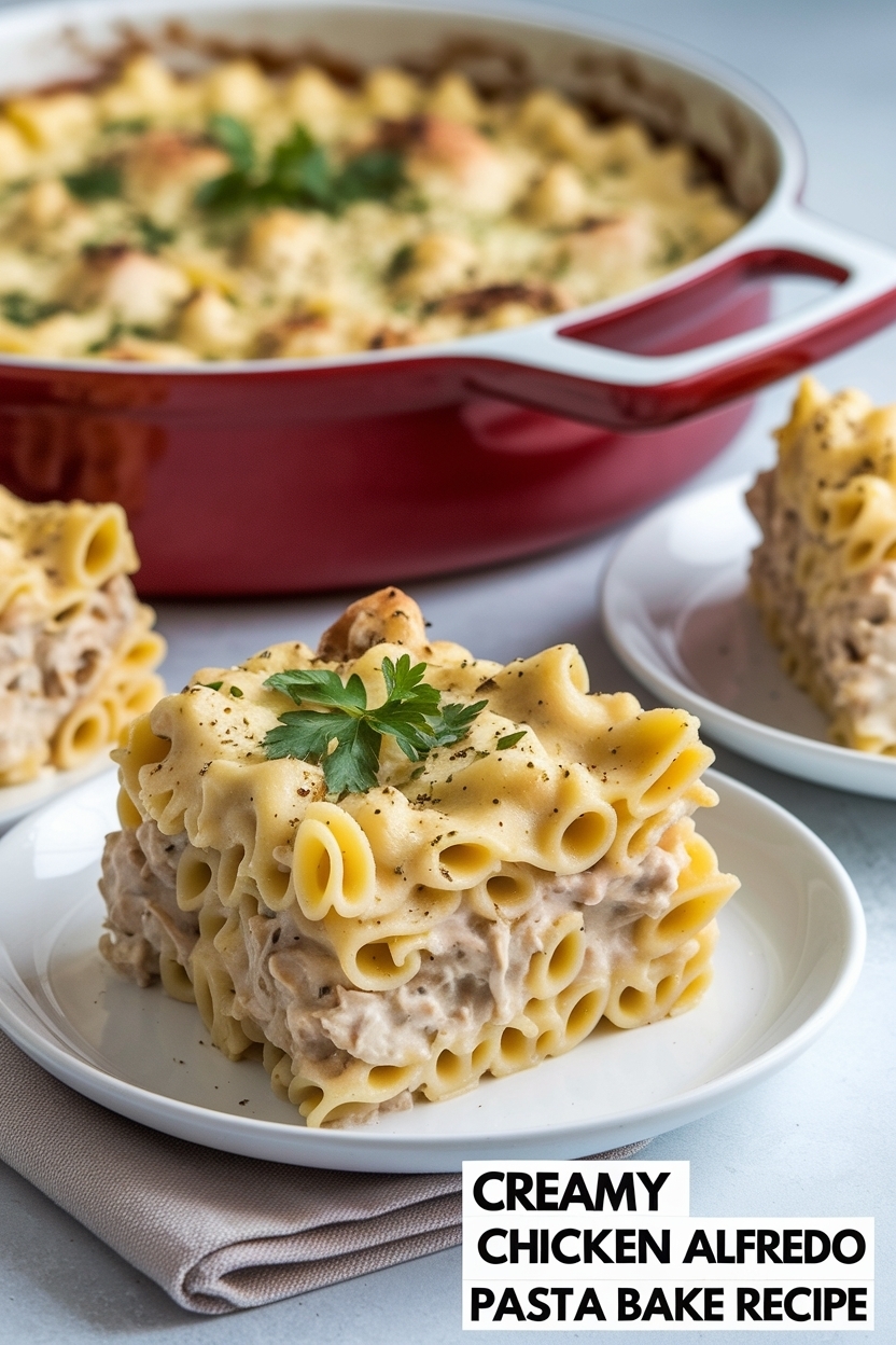 chicken alfredo pasta bake recipe
