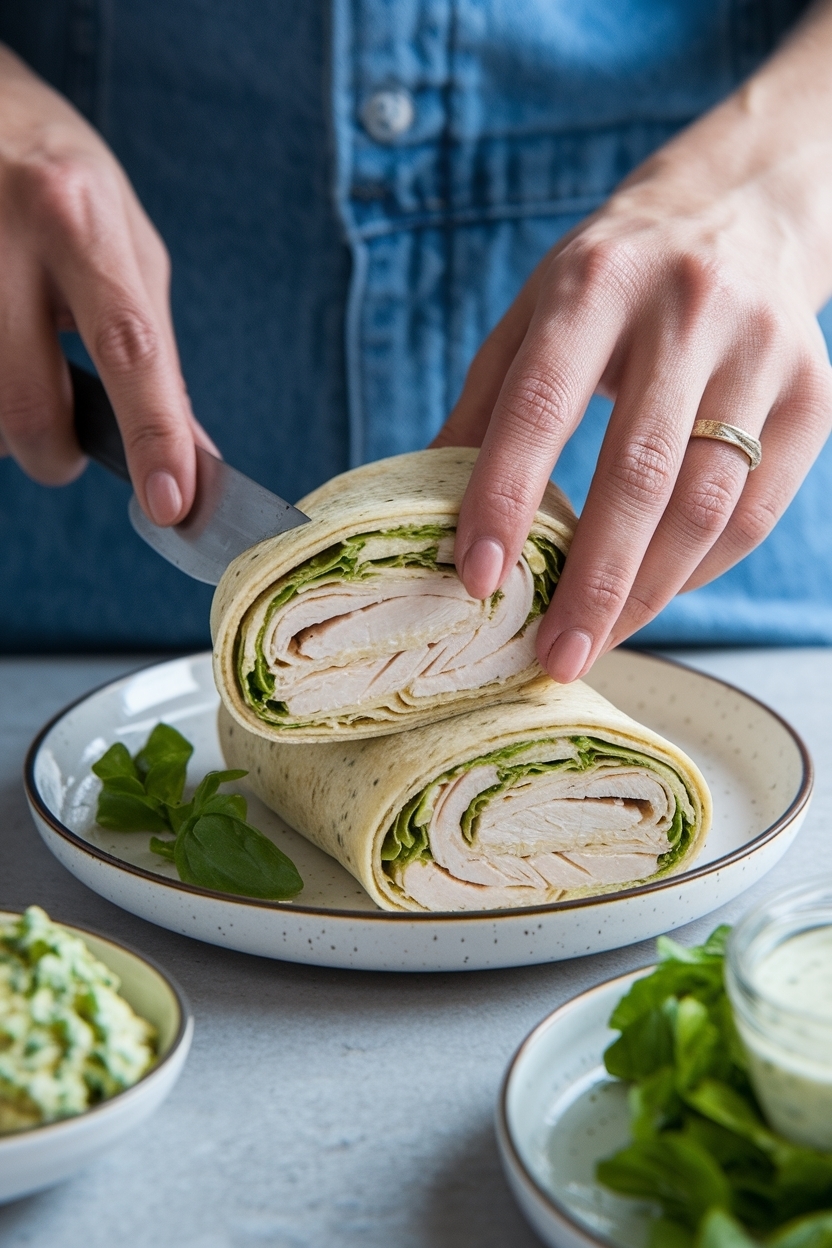 chicken caesar wrap with homemade dressing