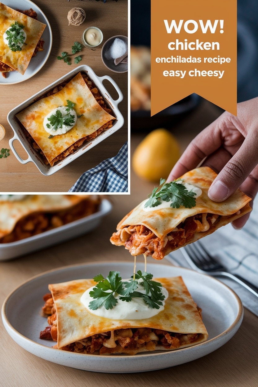 chicken enchiladas recipe easy cheesy