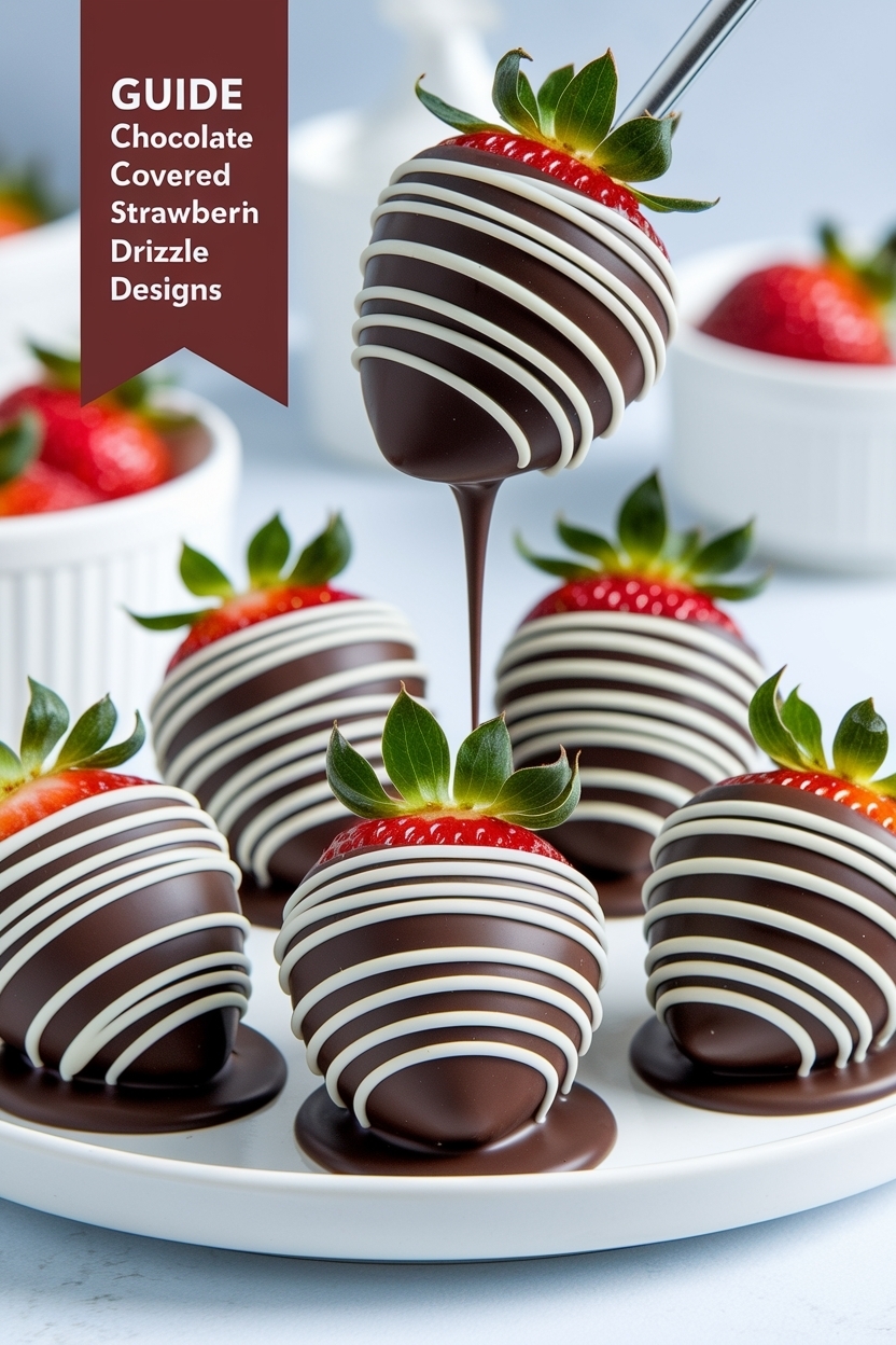 chocolate covered strawberries drizzle designs
