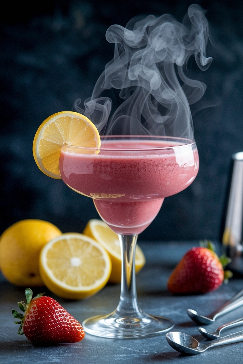 classic frozen strawberry daiquiri with rum