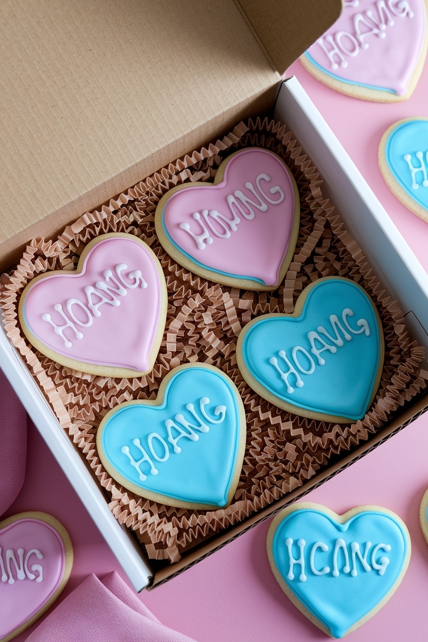 conversation heart sugar cookies royal icing