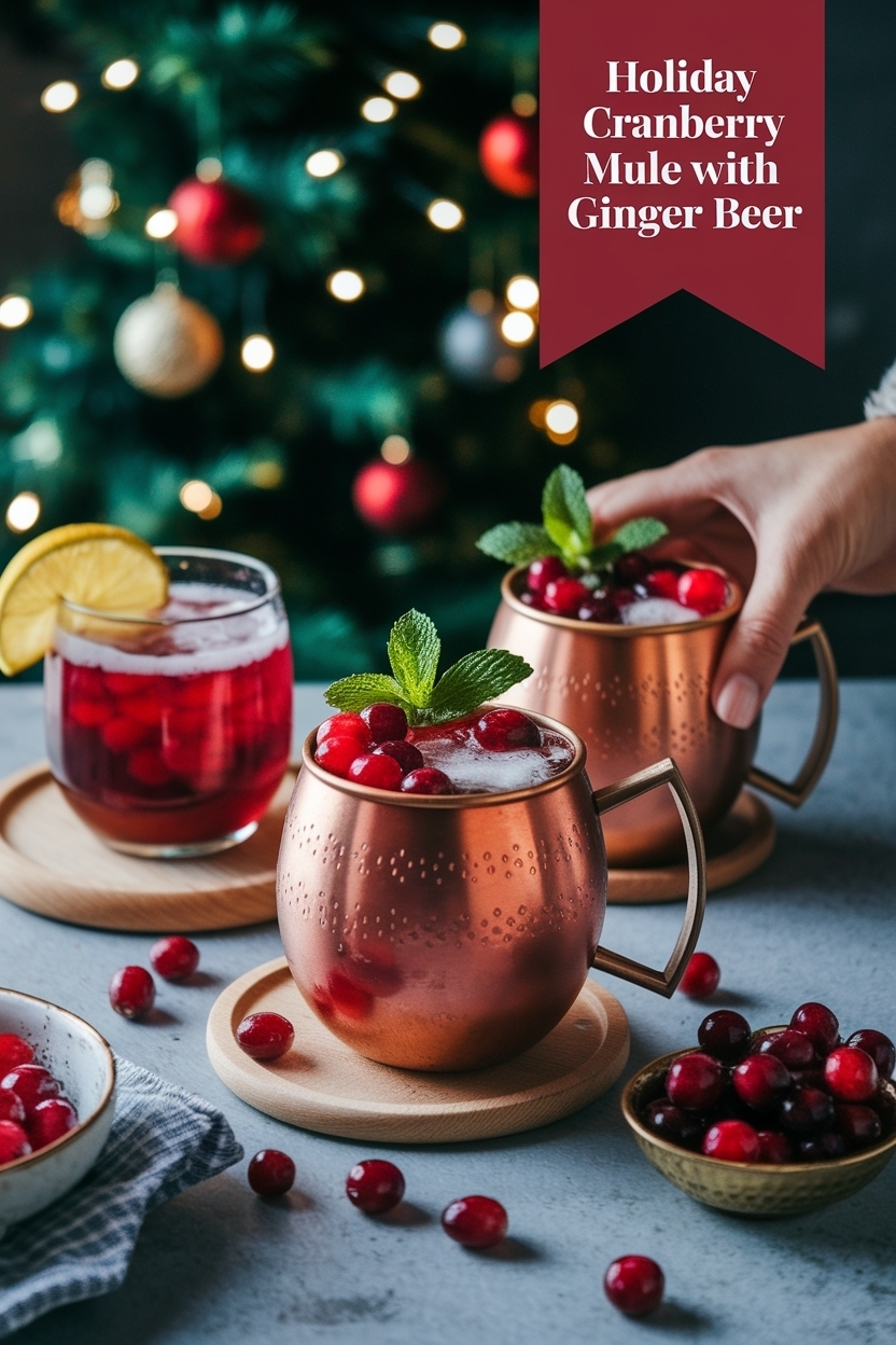 cranberry mule with ginger beer