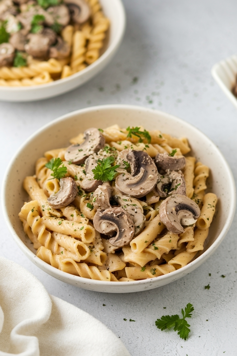 creamy mushroom pasta recipe vegan
