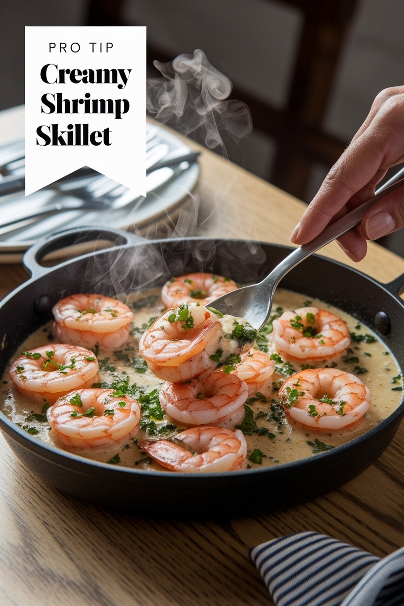 creamy tuscan shrimp skillet