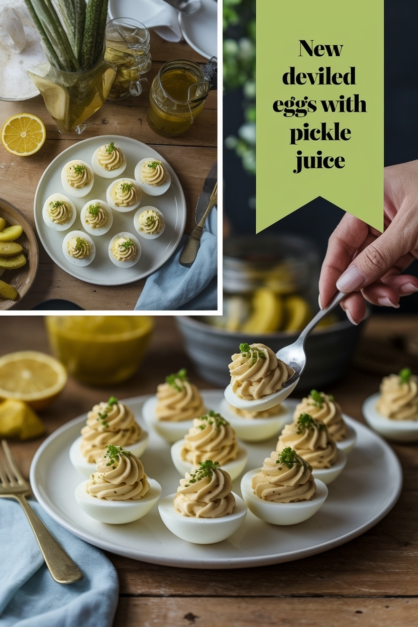 deviled eggs with pickle juice