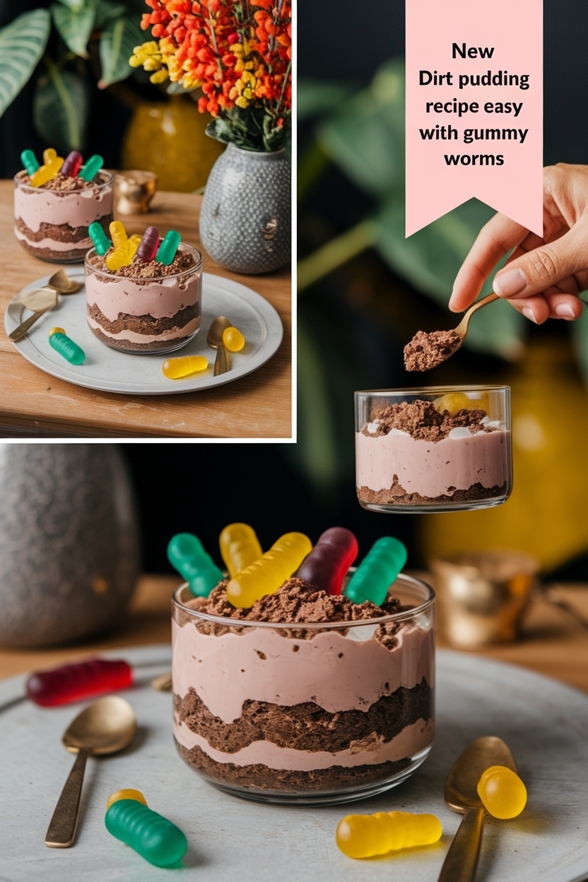 dirt pudding recipe easy with gummy worms