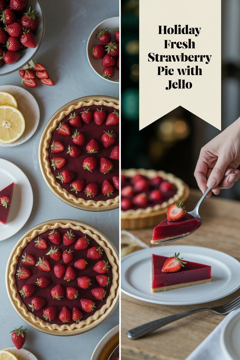 fresh strawberry pie with jello