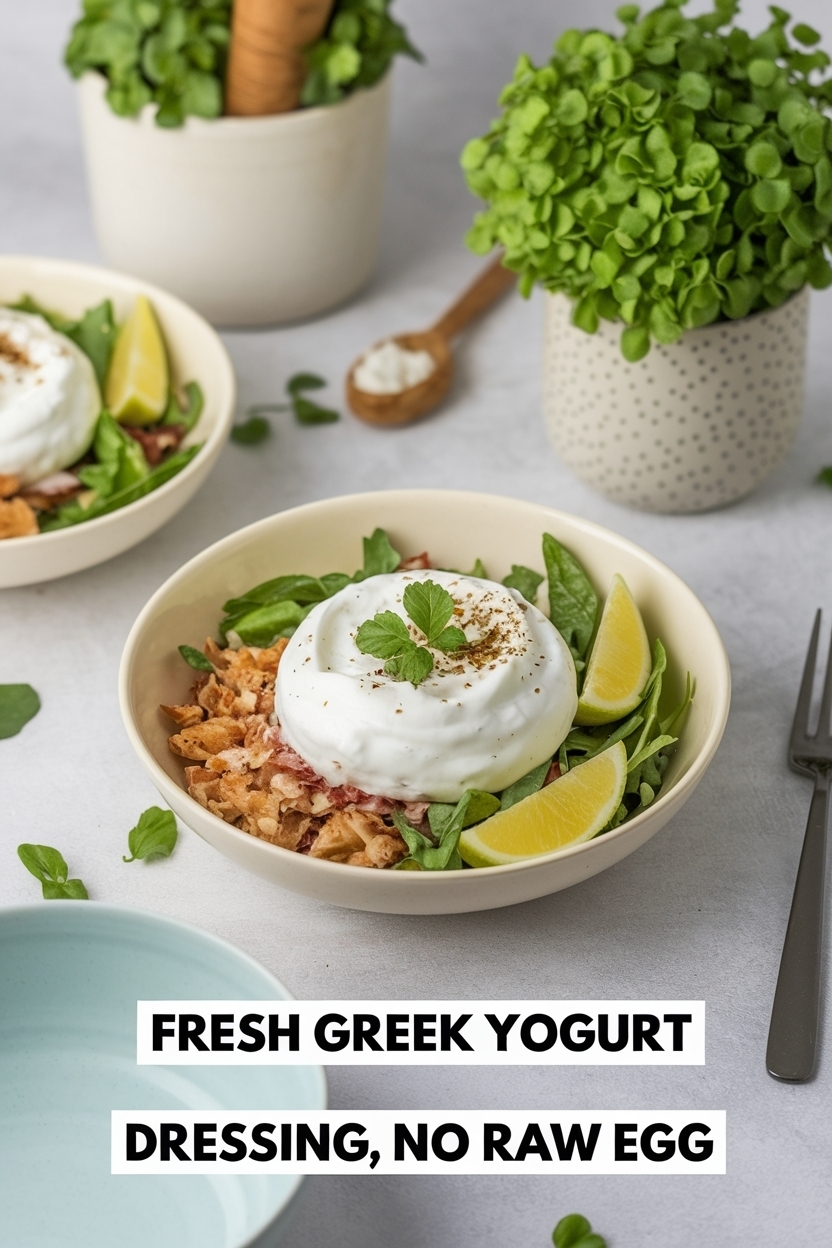 greek yogurt caesar dressing no raw egg