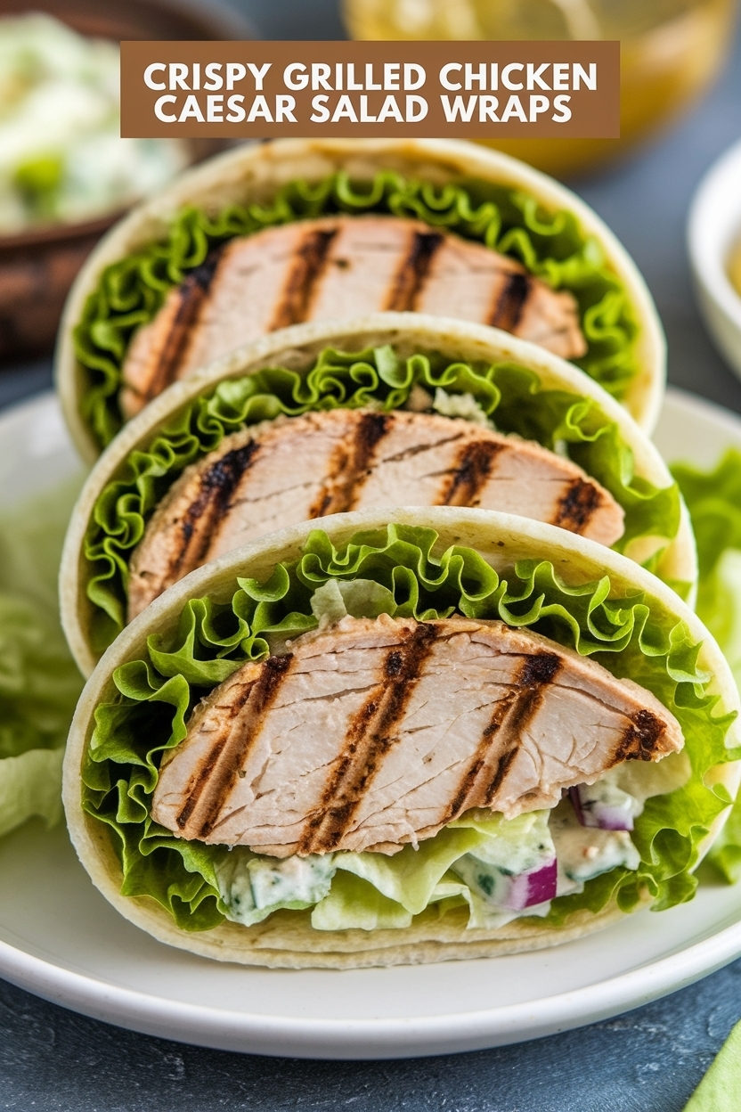 grilled chicken caesar salad wraps
