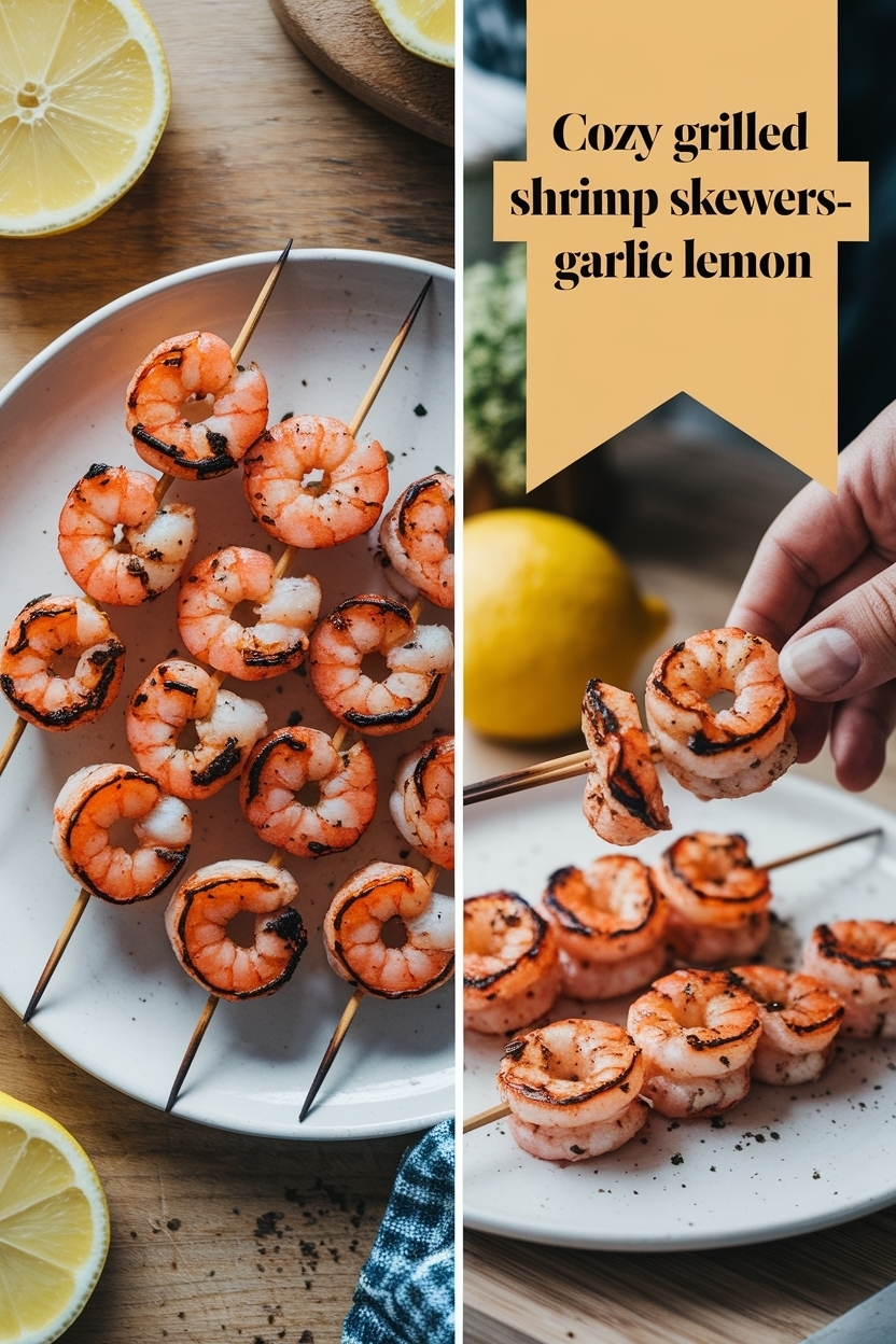 grilled shrimp skewers garlic lemon