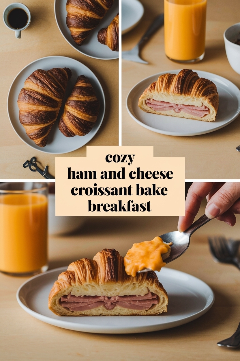 ham and cheese croissant bake breakfast