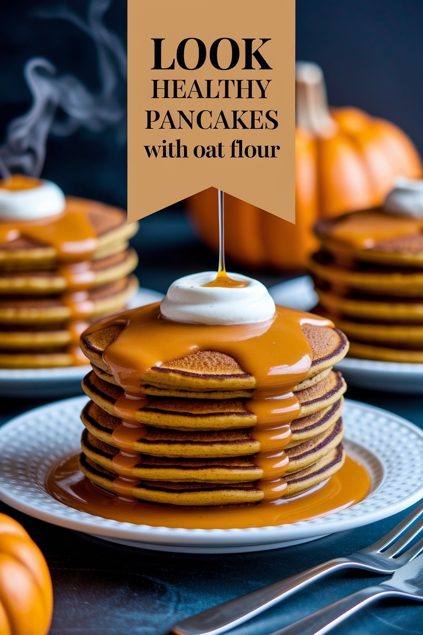 healthy pumpkin pancakes with oat flour