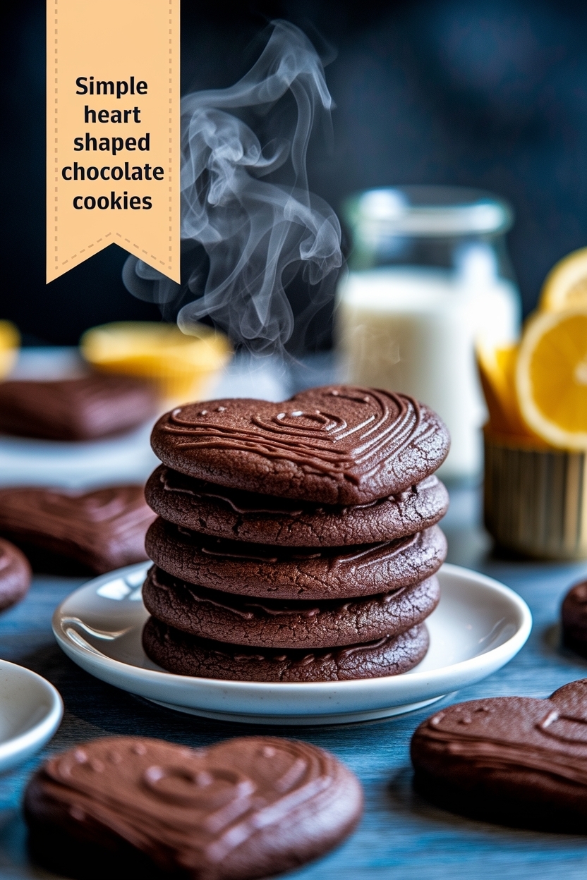 heart shaped chocolate sugar cookies