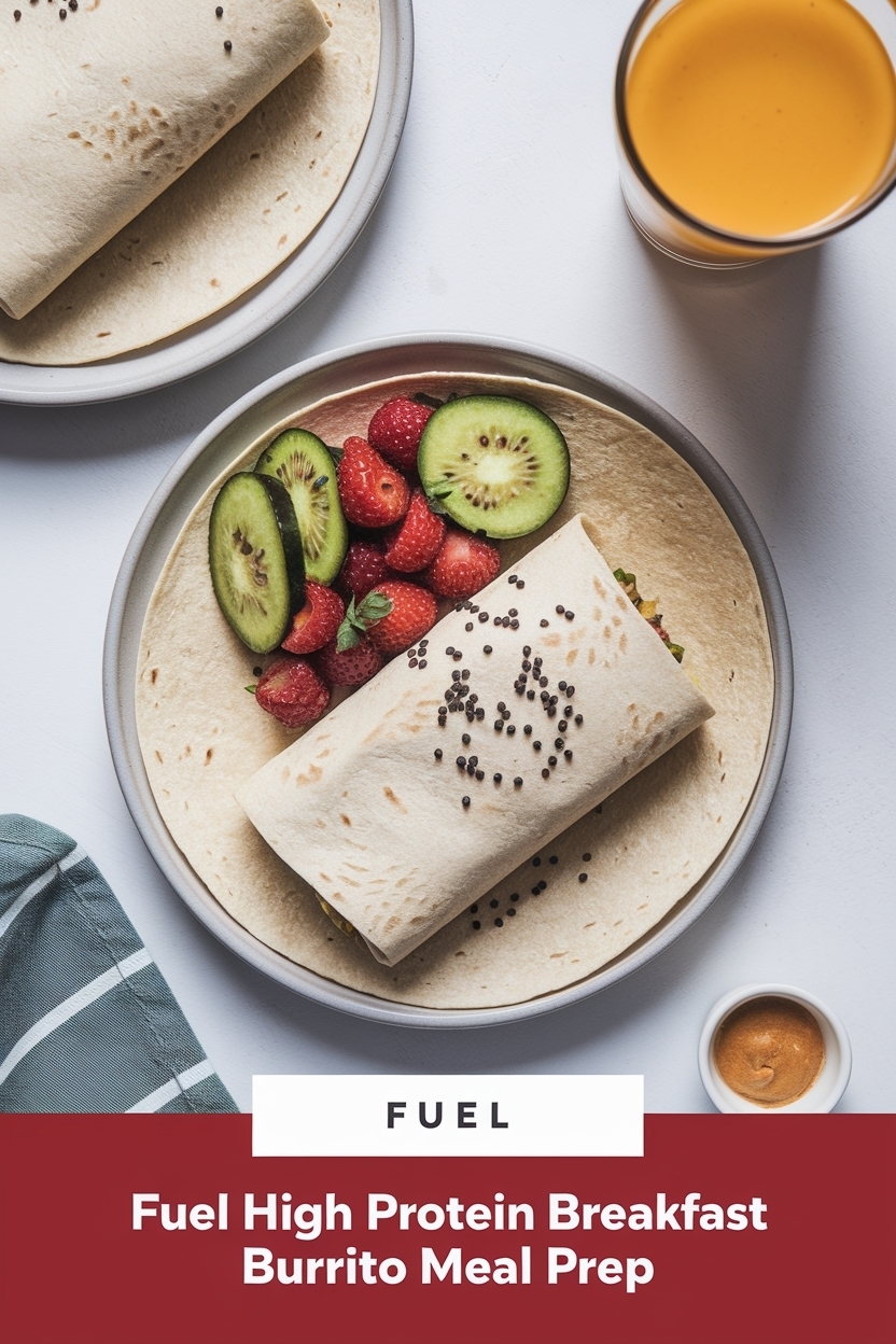 high protein breakfast burrito meal prep