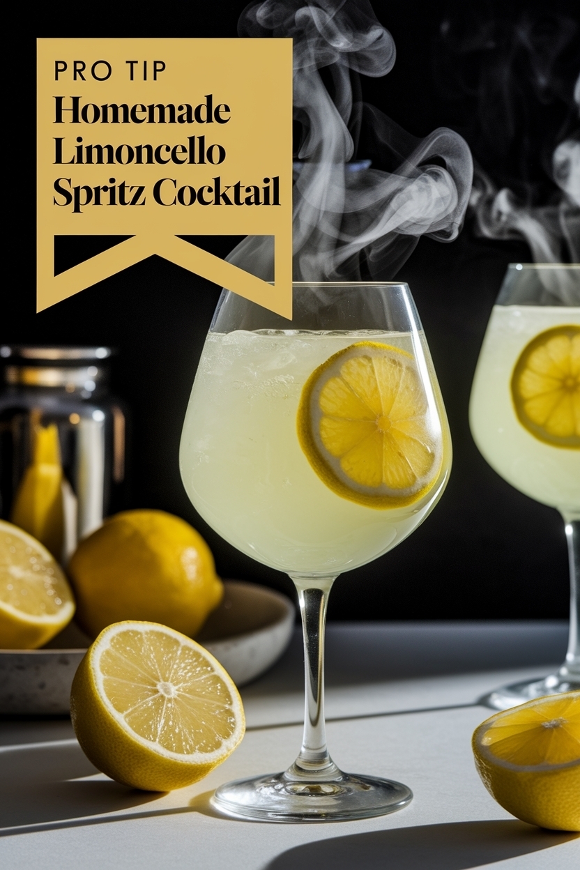 homemade limoncello spritz cocktail