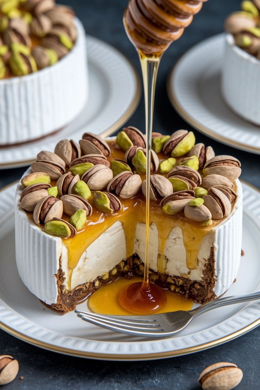 baked brie with hot honey pistachios