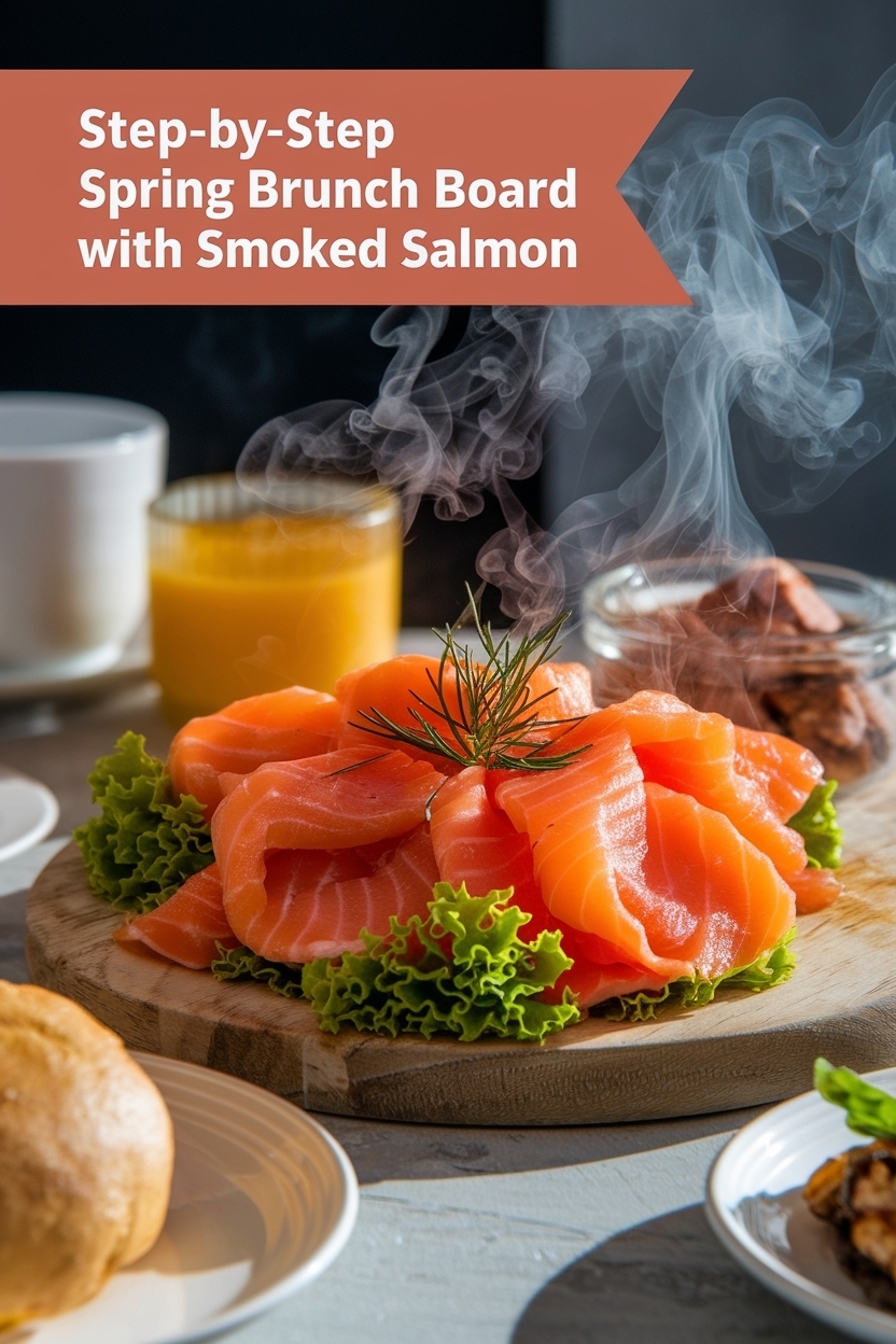 spring brunch board with smoked salmon