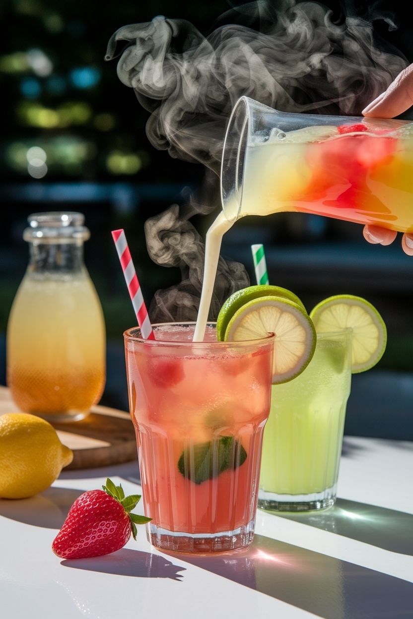 lemonade bar 3 flavors strawberry peach mint