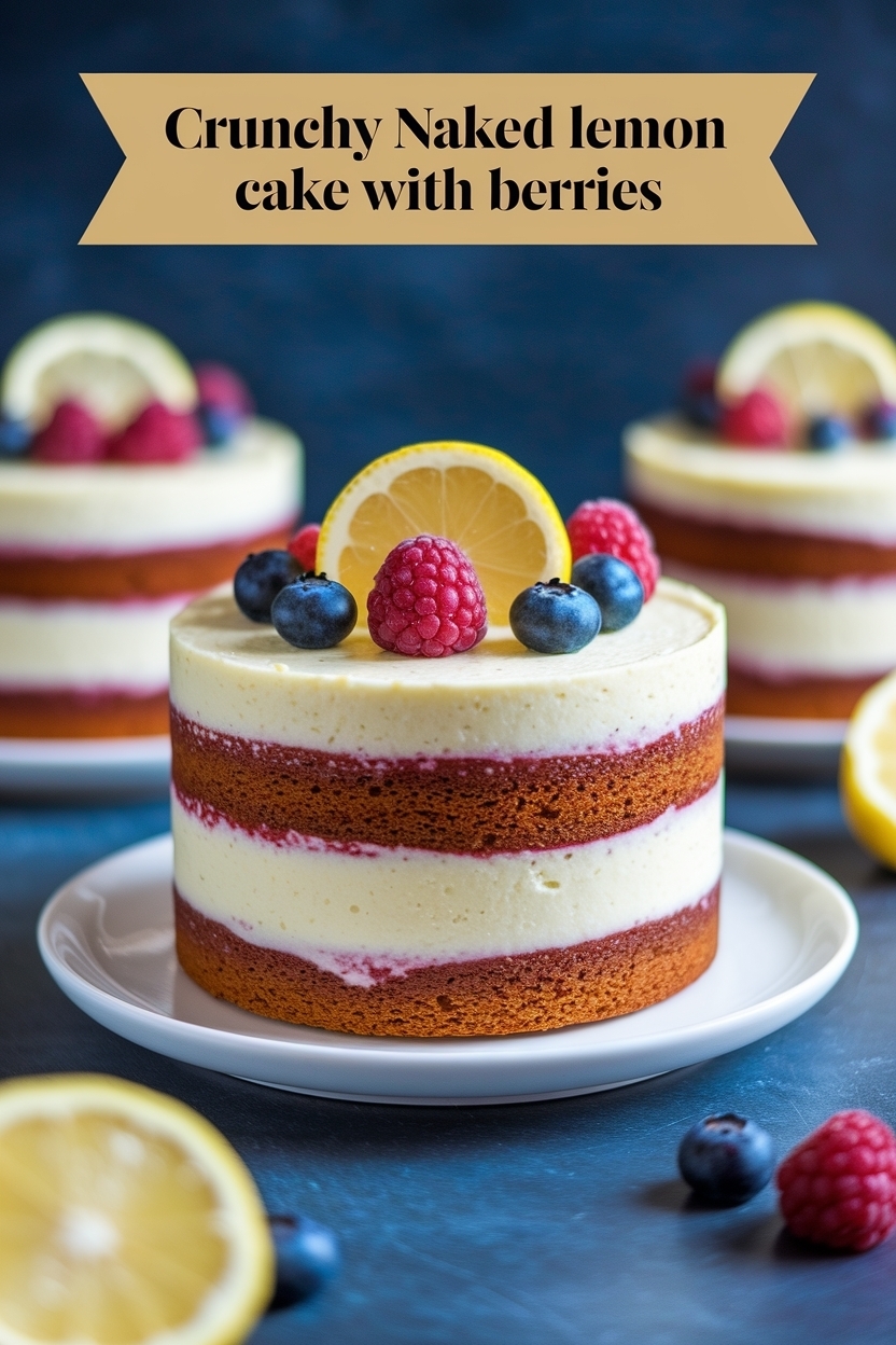 naked lemon cake with berries