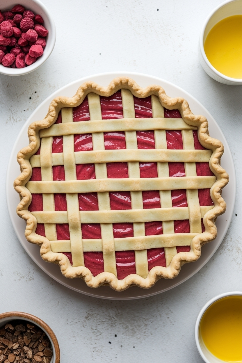 rhubarb custard pie lattice
