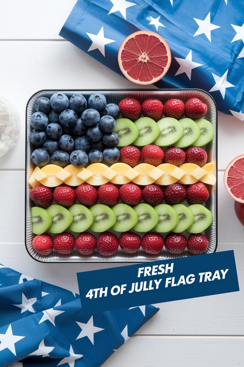 4th of july fruit flag tray
