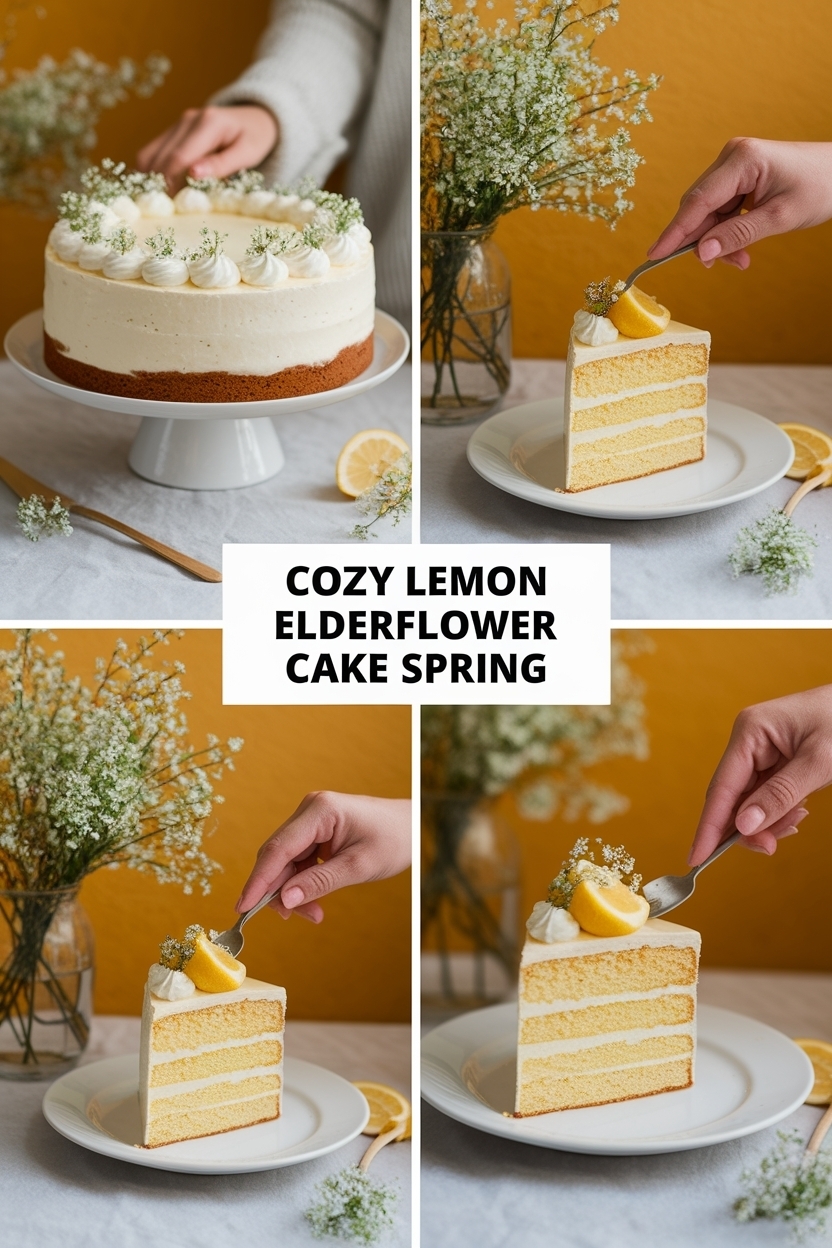 lemon elderflower cake spring