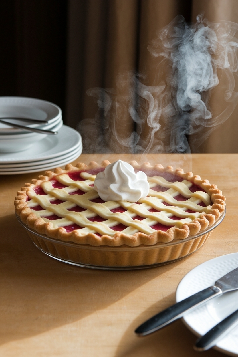 rhubarb custard pie lattice