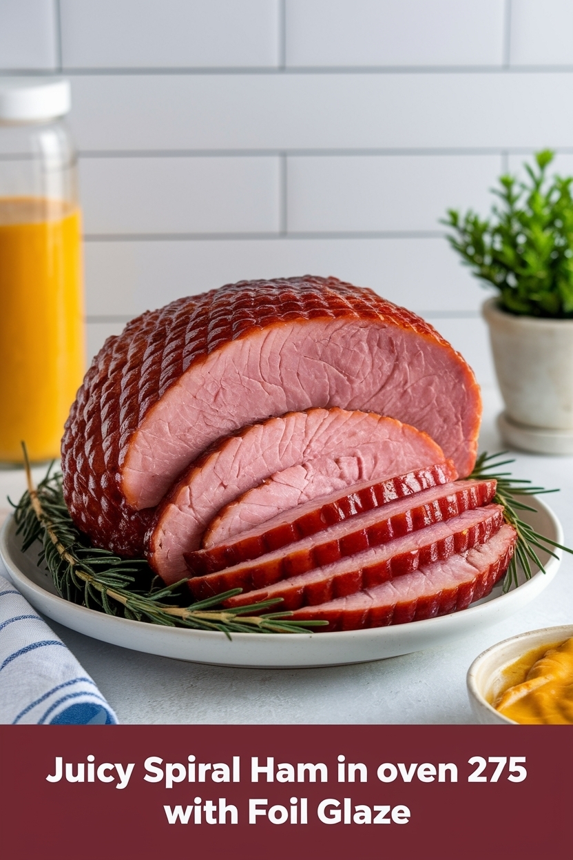 spiral ham in oven 275 with foil glaze