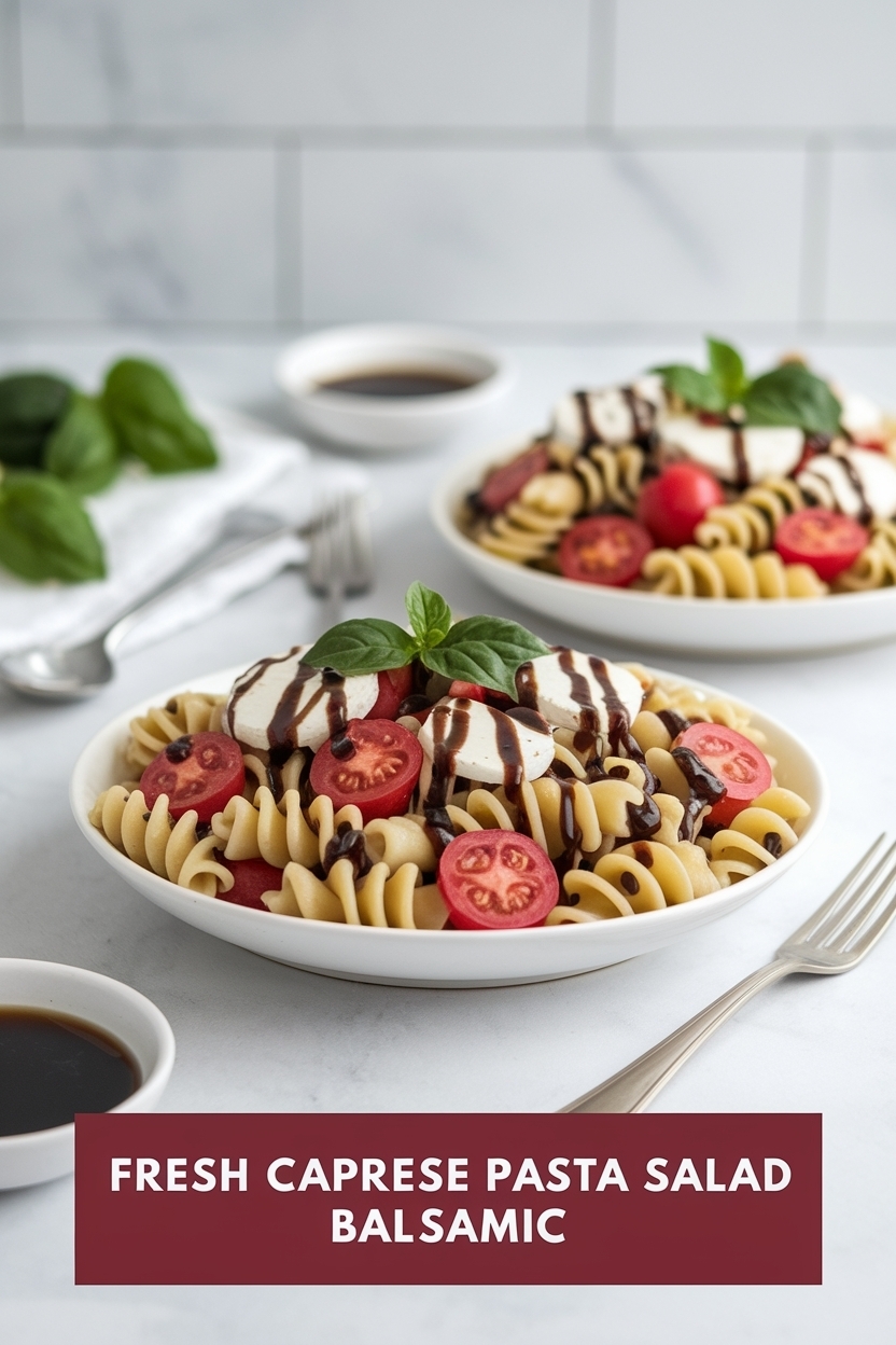 caprese pasta salad balsamic
