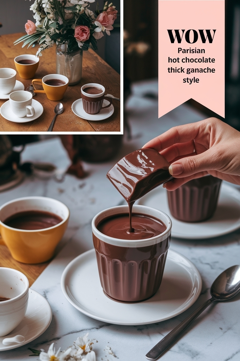 parisian hot chocolate thick ganache style